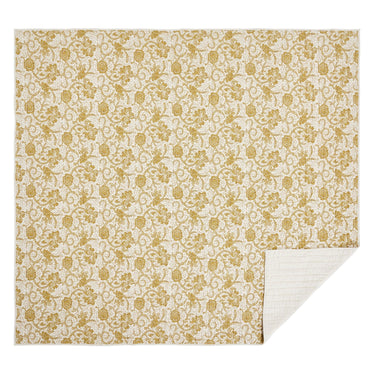Dorset Gold Floral King Quilt 105Wx95L VHC Brands - The Fox Decor